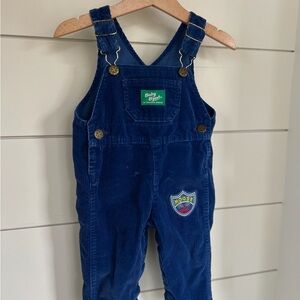 Vintage Osh Kosh Blue Corduroy Overalls 12M